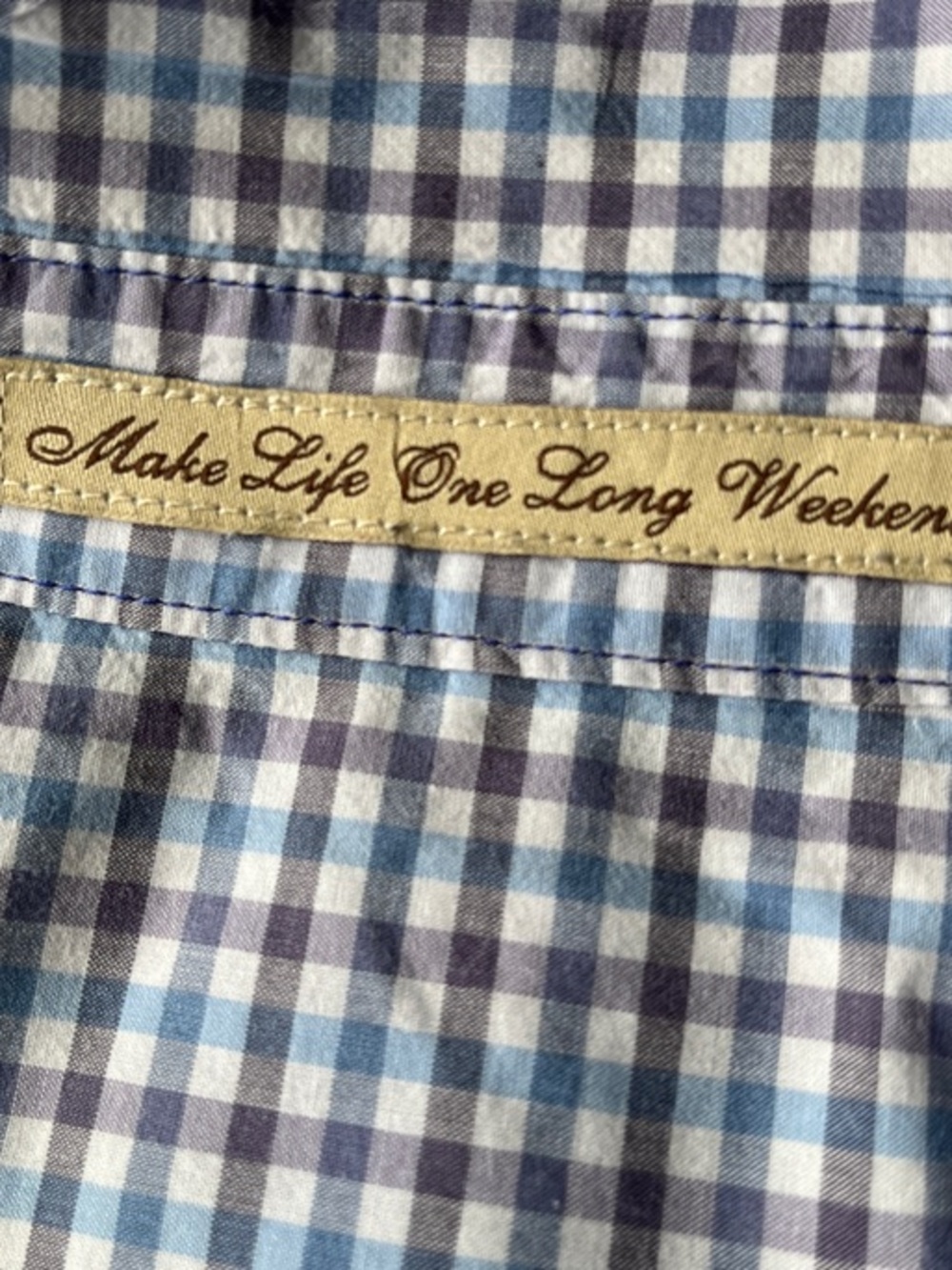 Tommy Bahama Light Blue Purple Gingham Shirt - Size L - Picture 3 of 6